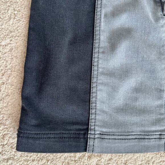 Free People Modern Femme mini skirt black gray two toned denim size 2 stretchy - Picture 7 of 11